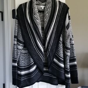 Black,gray, and ivory flyway cardigan